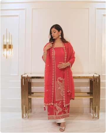 Paisley Embroidery Silk-Blend Suit